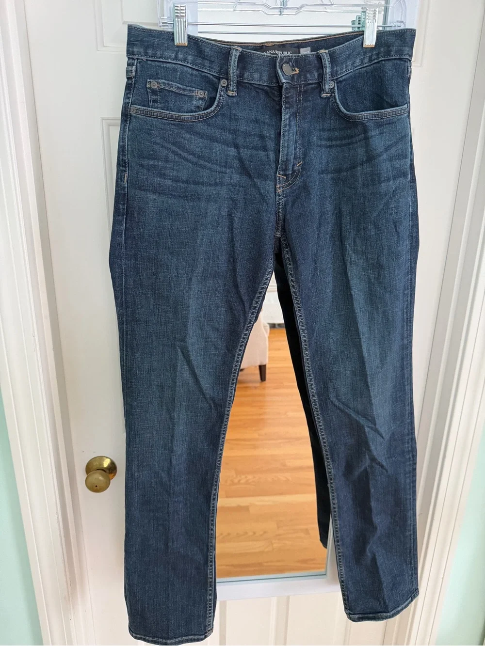 Men's Banana Republic Slim Dark Blue Straight-Leg Jeans SZ 31 x 32